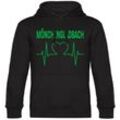 multifanshop Kapuzen Sweatshirt - Mönchengladbach - Herzschlag - Druck grün - Hoodie