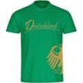 multifanshop Herren T-Shirt - Deutschland - Adler seitlich Gold - Druck gold metallic - Männer