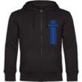 multifanshop Kapuzen Sweatshirt Jacke - Darmstadt - Streifen - Druck blau - Sweat