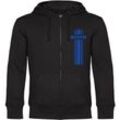 multifanshop Kapuzen Sweatshirt Jacke - Bochum - Streifen - Druck blau - Sweat