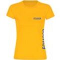 multifanshop Damen T-Shirt - Ecuador - Brust & Seite - Druck blau - Frauen