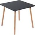 Bistrotisch Palomba, Quadrat, 4-Fuß Gestell aus Massivholz, B 800 x T 800 x H 750 mm, schwarz/Buche