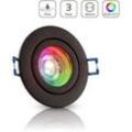 Einbauspot IP44 rund - Farbe: schwarz - LED Leuchtmittel: GU10 5W RGB+CCT