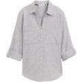 TOM TAILOR Damen Bluse mit Brusttaschen, grau, Uni, Gr. 36