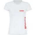 multifanshop Damen T-Shirt - Schweiz - Brust & Seite - Druck rot - Frauen