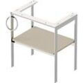 Duravit White Tulip Waschtisch-Konsole WT4543L6060 68,4 x 45 cm, Taupe Seidenmatt, bodenstehend, Metall, 1 Handtuchhalter links