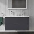 Duravit ME by Starck Waschtisch mit L-Cube Waschtischunterschrank 100 cm, graphit matt