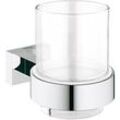 Grohe Essentials Cube Glashalter 40755001 chrom, Glas mit Halter