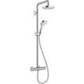 hansgrohe Croma Select S 180 2jet 27254400 Showerpipe, weiss chrom, EcoSmart 9 liter