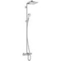 hansgrohe Crometta E 240 Showerpipe 27298000 chrom, 1jet, 240 x 240 mm, mit Wannenthermostat