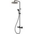 Herzbach Deep Black Duschsäule 23.988525.1.12 mit Brause-Aufputz-Thermostat und Handbrause, schwarz matt