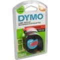 Dymo Letratag-Originalband 91203 (S0721630) schwarz auf rot 12mm x 4m Plastik