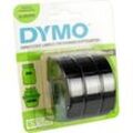 Dymo Junior/Omega Plastik-Prägeband S0847730, 9mm x 3m schwarz, 3er Pack