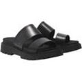 Sandale TIMBERLAND "CLAIREMONT WAY SLIDE SANDAL" Gr. 38 (7), schwarz (blk full gra), Leder, Schuhe