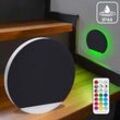 LED Treppenleuchte IP44 rund schwarz - Lichtfarbe: RGB Warmweiß 3W - Lichtaustri...