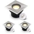 LED Bodeneinbaustrahler flach eckig Edelstahl 230V IP67 - Leuchtmittel: 5W 2700K...