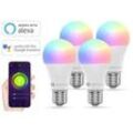 4er Set E27 10W RGB+CCT Wi-Fi Smart LED-Lampe 806 Lumen