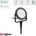 MiBOXER 9W 230V RGB+CCT LED Gartenstrahler Zigbee 3.0 Gartenleuchte mit Erdspieß...