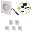 LED Mini Einbauspot eckig 1.2W 12V IP20 Ausschnitt Ø32mm - Lichtfarbe: Warmweiß ...