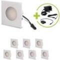 LED Mini Einbauspot eckig 1.2W 12V IP20 Ausschnitt Ø32mm - Lichtfarbe: Warmweiß ...