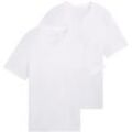 TOM TAILOR Herren Basic T-Shirt im Doppelpack, weiß, Uni, Gr. XL