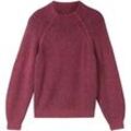 TOM TAILOR Damen Gerippter Pullover mit Stehkragen, rosa, Uni, Gr. XXL