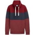 TOM TAILOR Herren Sweatshirt mit Colour Blocking, rot, Colour Blocking, Gr. XXL