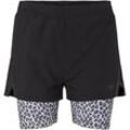 TOM TAILOR Damen 2-in-1 Shorts, schwarz, Gr. XS