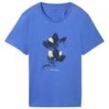 TOM TAILOR Damen Print T-Shirt mit Bio-Baumwolle, blau, Print, Gr. M