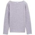 TOM TAILOR Damen Geripptes Sweatshirt, lila, Meliert, Gr. XS