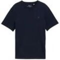 TOM TAILOR DENIM Herren Basic T-Shirt aus Bio-Baumwolle, blau, Uni, Gr. S