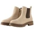 TOM TAILOR Damen Gefütterte Stiefeletten aus Kunstleder, beige, Uni, Gr. 36