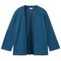 TOM TAILOR Damen Strickjacke mit 3/4-Arm, blau, Uni, Gr. XXL