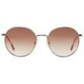 TOM TAILOR Damen Ovale Retro-Sonnenbrille, gold, Gr. ONESIZE