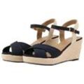 TOM TAILOR Damen Sandalen mit Keilabsatz, blau, Uni, Gr. 39