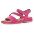 Sandalette GABOR "RHODOS" Gr. 36, pink, Damen, Ziegenveloursleder, unifarben, Schuhe, Sommerschuh, Sandale, Keilabsatz, aus der TV-Werbung, Weite G