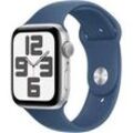 Smartwatch APPLE "Watch SE (2024)", silber, Smartwatches, 44mm, ohne eSIM, M/L, Sport Band, Topseller