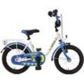 Kinderfahrrad BACHTENKIRCH "14" Kinderfahrrad "POLIZEI" kristall-weiß/blau/neon" Gr. 25, weiß (kristallweiß, blau, blau), Fahrräder, Kinder, 25cm, 14 Zoll (35,56cm)