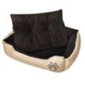 VidaXL Hundebett beige und dunkelbraun 48 cm, 48 cm, 18 cm