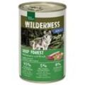 REAL NATURE WILDERNESS Nassfutter für Hunde Adult Deep Forest Wildschwein mit Hirsch 24x400 g