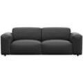 2,5-Sitzer FLEXLUX "Lucera Sofa, super bequem durch hochwertigen Sitzaufbau mit Kaltschaum", schwarz (deep schwarz), B:219cm H:73cm T:102cm, 100% Echteder, Sofas, modern & anschmiegsam, Designsofa