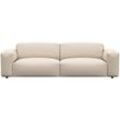 3-Sitzer FLEXLUX "Lucera Sofa, super bequem durch hochwertigen Sitzaufbau mit Kaltschaum", weiß (warm weiß), B:252cm H:73cm T:102cm, 100% Echteder, Sofas, modern & anschmiegsam, Designsofa