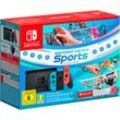 NINTENDO SWITCH Konsolen-Set "Neon-Rot/Neon-Blau inkl. Switch Sports + 12 Monate NSO" Spielekonsolen bunt (neonrot, neonblau)