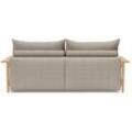 Schlafsofa INNOVATION LIVING ™ "MALLOY W 3-Sitzer, sehr bequem, hochwertige Verarbeitung" Sofas Gr. B/H/T: 230 cm x 80 cm x 118 cm, Polyester, beige (gravel) hohe Rückenlehne, Dauerschläfer, stabile Armlehnen, Bettfunktion