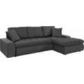 Ecksofa TRENDMANUFAKTUR "Indie II, tolle Detailverarbeitung, bequem und komfortabel im Sitz", schwarz, B:246cm H:86cm T:155cm, Struktur fein (100% Polyester), Luxus-Microfaser (100% Polyester), Struktur (100% Polyester), Sofas, XL und XXL, wahlweise mit Bettfunktion, L-Form