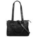 Shopper SPIKES & SPARROW, Damen, Gr. B/H/T: 28cm x 23cm x 5cm onesize, schwarz, Leder, unifarben, leicht glänzend, Taschen, echt Leder