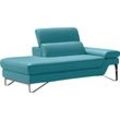 Ottomane EGOITALIANO "Princess, elegantes Designsofa mit erstklassigem Sitzkomfort", blau (türkis), B:177cm H:95cm T:108cm, Leder CAREZZA (echtes Rindsleder) ist ein Naturleder, dass die ursprünglichen Eigenschaften der Haut nicht verändert. Das Vorhandensein von verheilten Narben, Körnungsunterschiede, Falten, Adern, Unterschiede in den Farbtönen und andere Spuren, die die Natur auf diesen Fellen