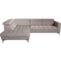 Ecksofa ALINA "Bahira", braun (braungrau tat 14), B:306cm H:105cm T:222cm, Struktur TAT (100% Polyester), Sofas, Inkl. Rückenlehnen- und Sitztiefenverstellung, Breite 306 cm