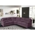 Ecksofa EGOITALIANO "Doris, modernes Designerecksofa in hochwertigen Microfaserqualitäten", lila (plum), B:266cm H:90cm T:246cm, Luxus-Mikrofaser BLUSH (100% Polyester) ist ein innovatives Mikrofasergewebe mit wasser- und fleckenabweisenden Eigenschaften. Sie verhindert das Eindringen von Flüssigkeiten und Ölen in das Textilgewebe. Mit einer neutralen Seifenlösung können Flecken von Kaffee, Tee, W