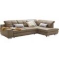 Ecksofa SET ONE BY MUSTERRING "SO 1200 inkl. Sitztiefen- & Rückenverstellung für hohen Sitzkomfort", beige (graubeige gdu 2), B:292cm H:89cm T:212cm, 100% Polyester, Sofas, wahlweise mit Bettfunktion, L-Form